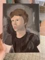 Онлайн-занятие «Автопортрет», холст, акрил, 14 лет