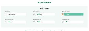 Результаты учеников за 4 месяца подготовки с HSK 2 до HSK 3