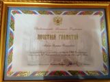 Почетная грамота Правительства Российской Федерации за организацию и работу в качестве переводчика во время инспекции комиссии ФИФА , 2012 г. 